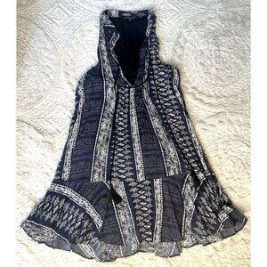 Olivaceous Navy Blue and White Boho Sun Dress or Cover Up Women's Size M